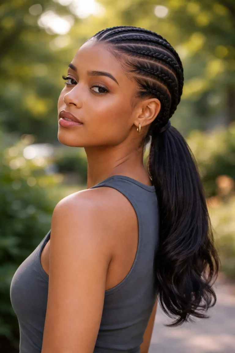 25 Low Cornrow Ponytails for a Sleek Look