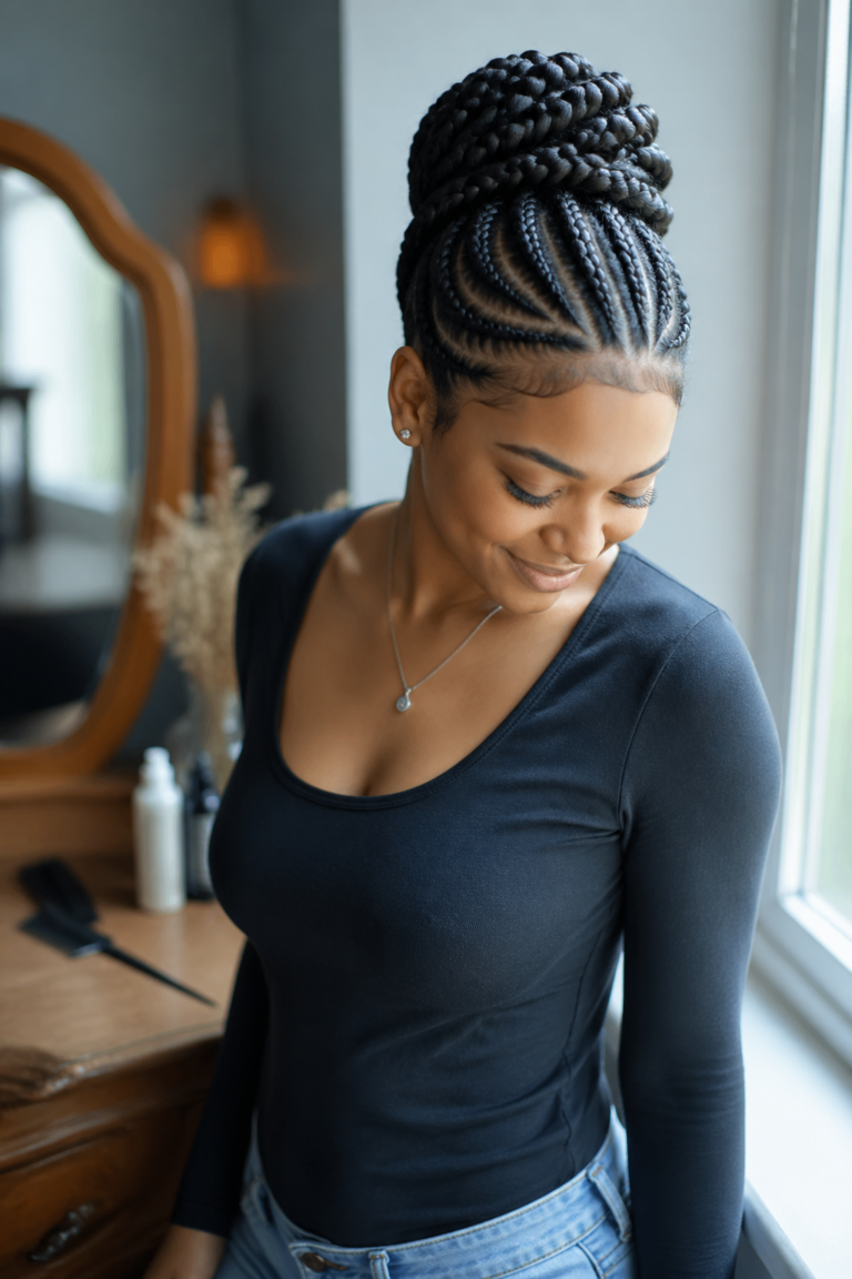 25 Cornrow Updos for Black Women