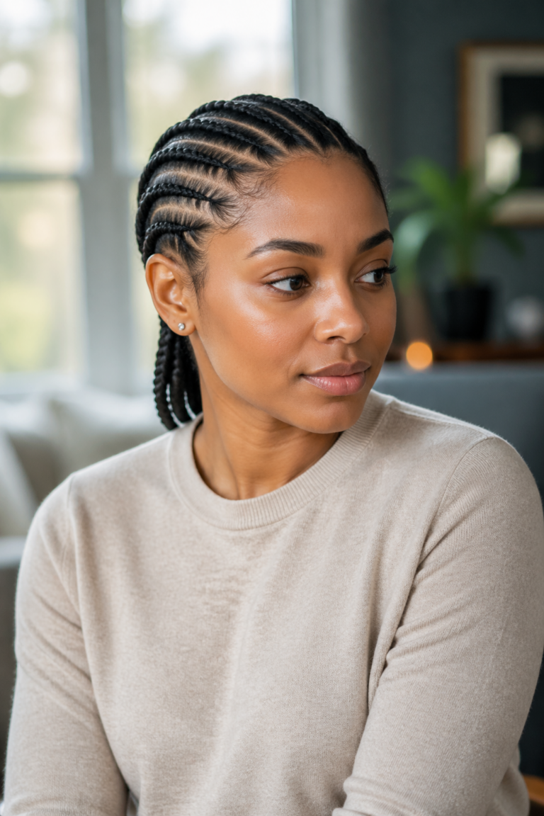22 Straight Back Cornrows With 10 Braids