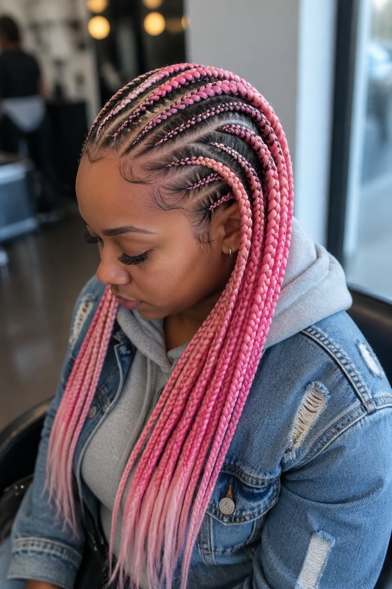 22 Cornrow Styles in Pink