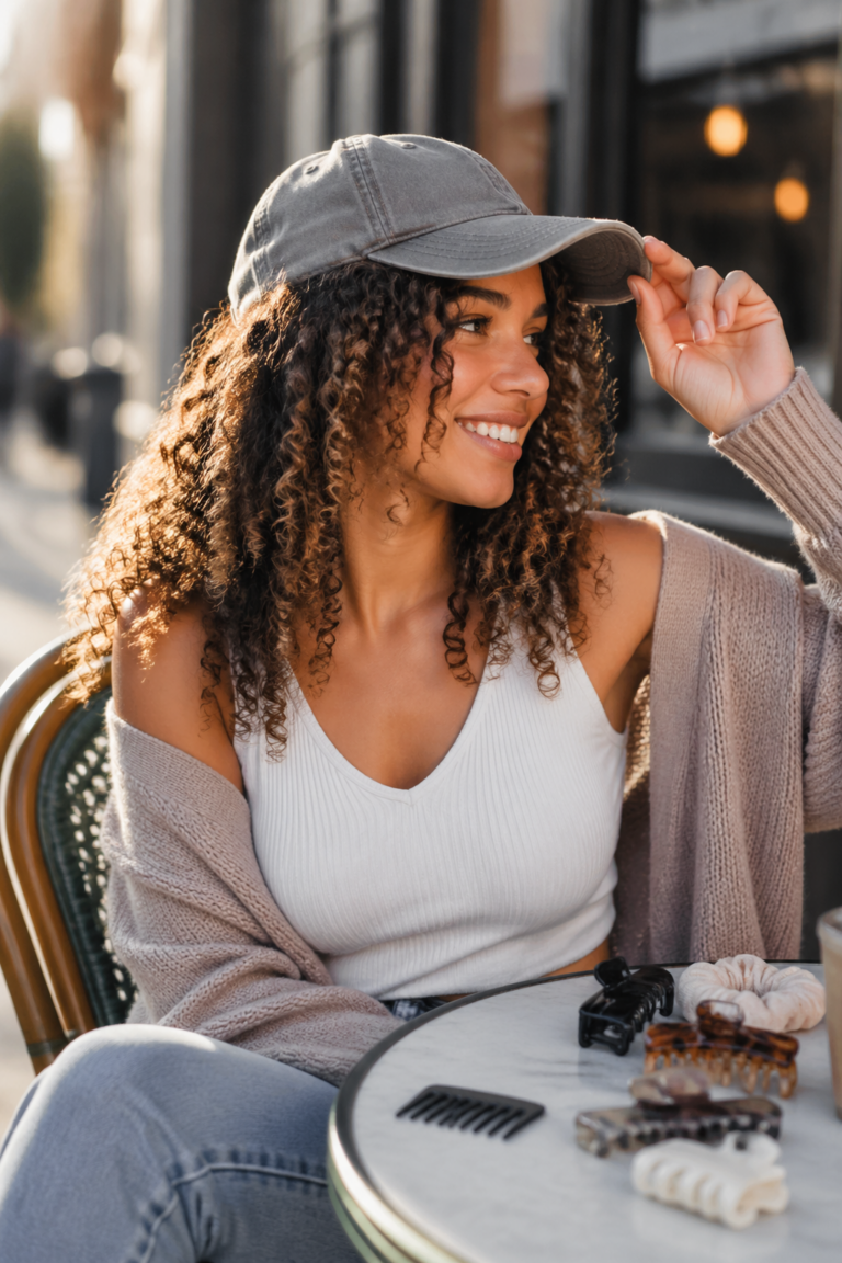 12 Baseball Cap Hairstyles for Curly Hair