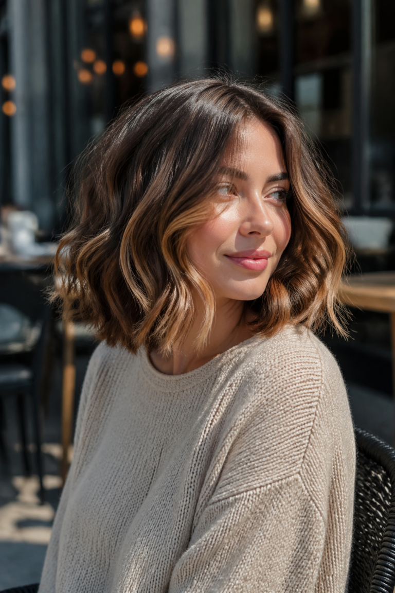 35 Wavy Lob Haircuts for Round Faces
