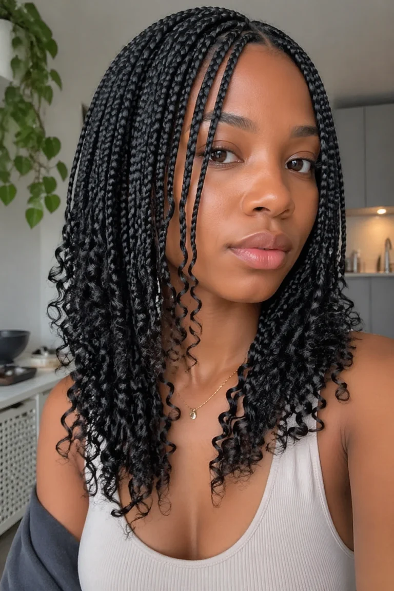 18 Box Braids With Curly Ends