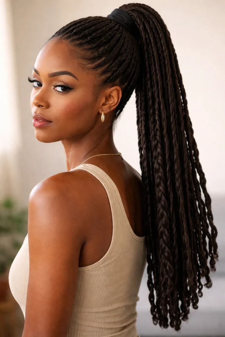25 Braided Ponytails for Locs