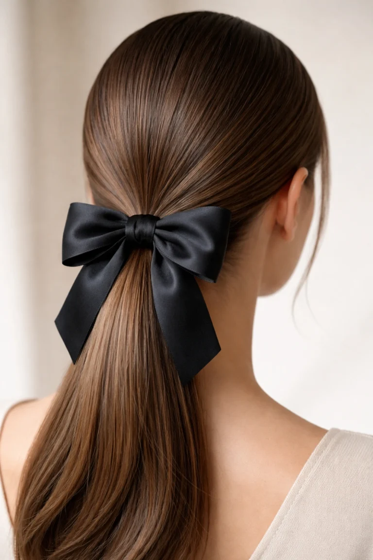 27 Sleek Ponytails With a Bow