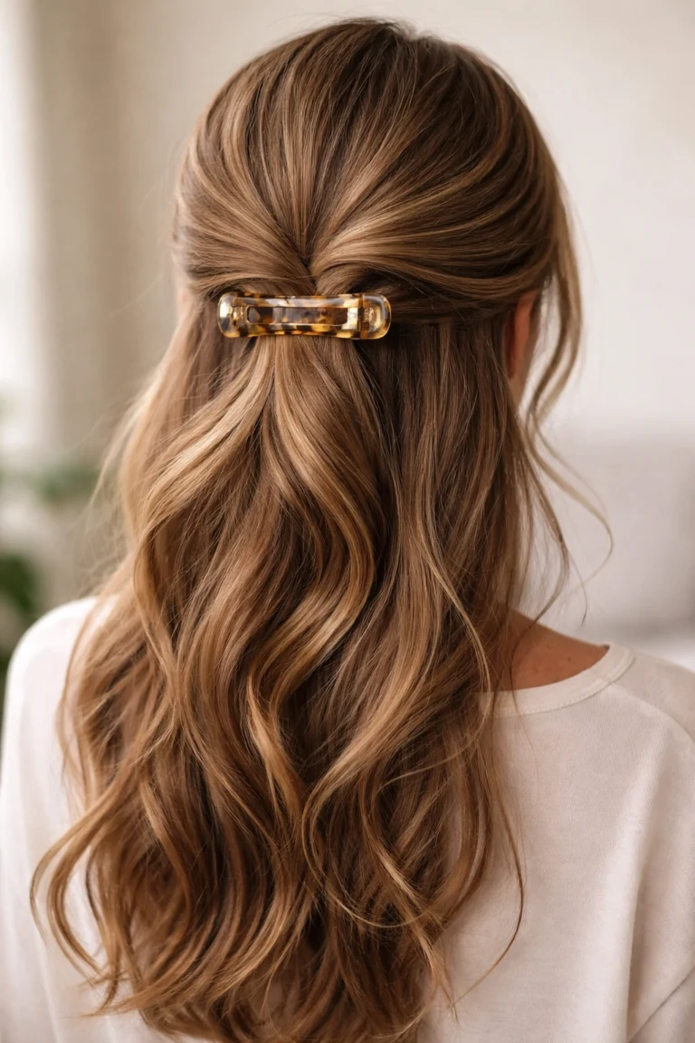 18 Easy Half Up Half Down Claw Clip Looks for Long Hair