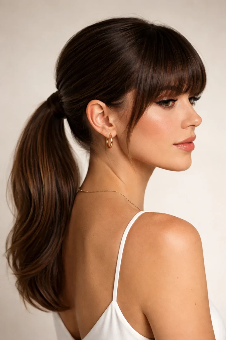 30 Updo Ponytails With Bangs