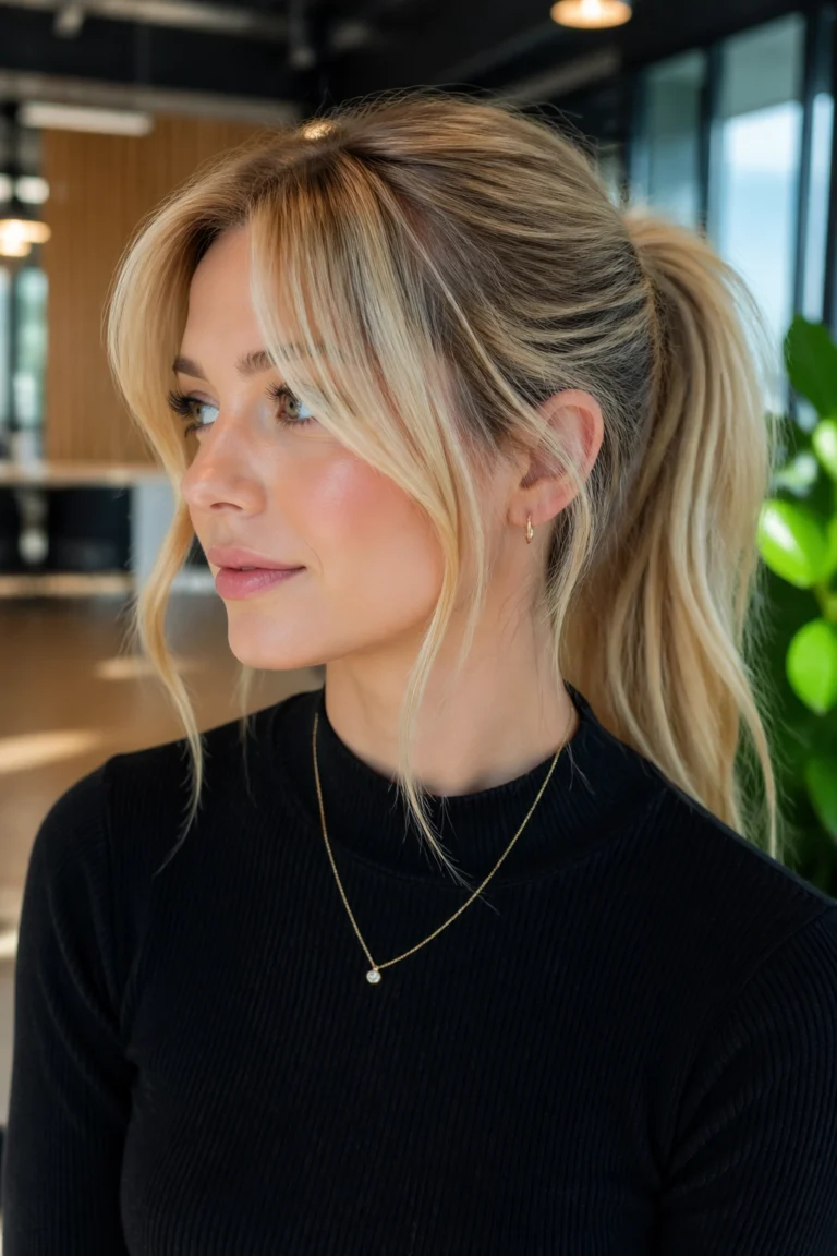 21 Blonde Ponytails With Bangs