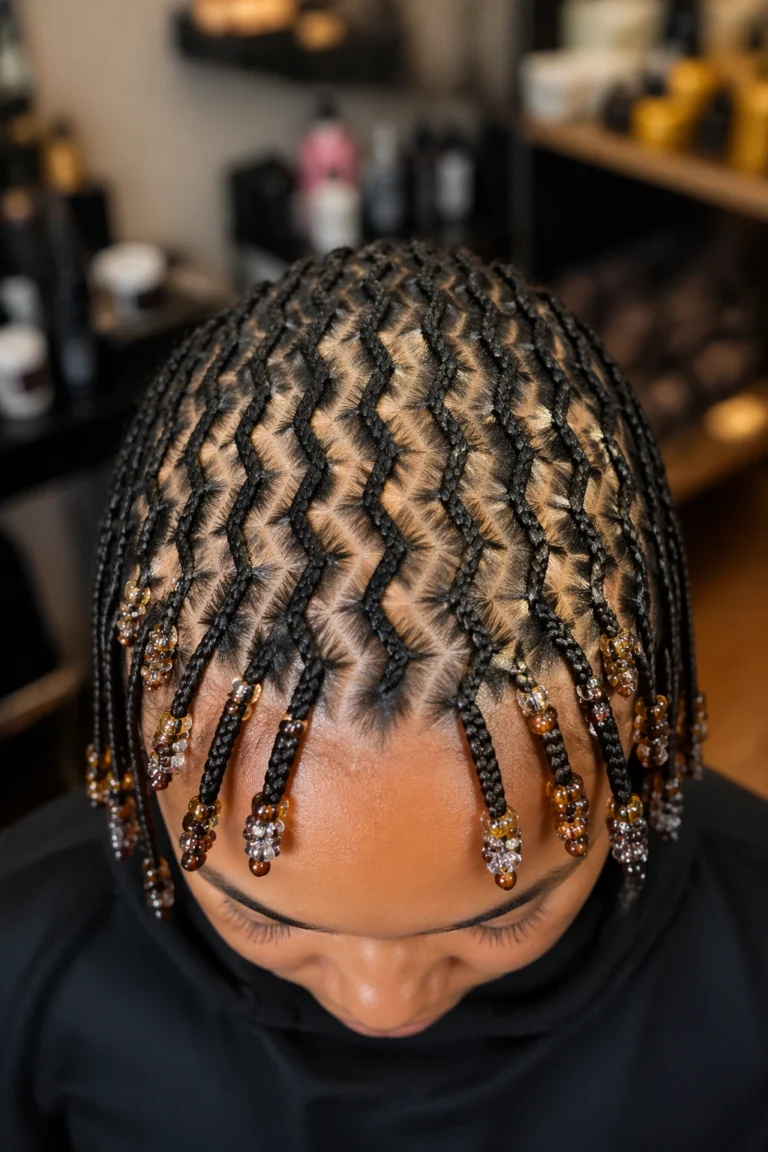 22 Zig Zag Cornrows With Beads