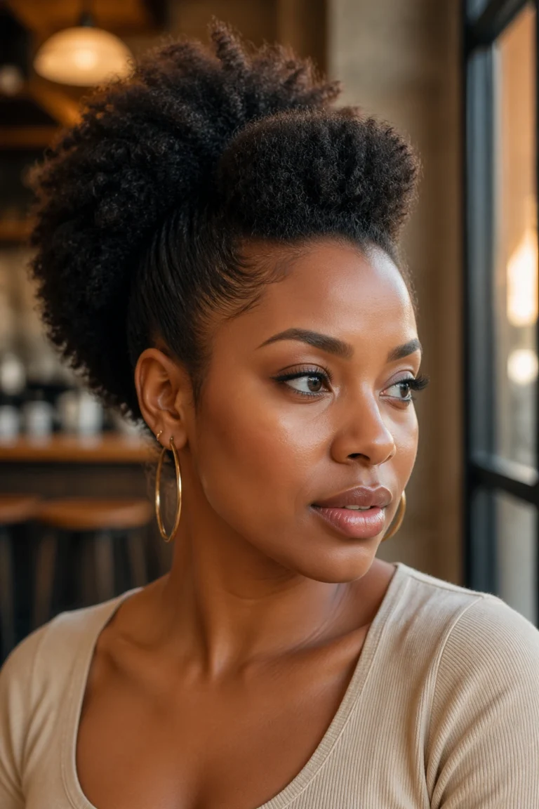 24 Half Up Afro Styles for Work and Play