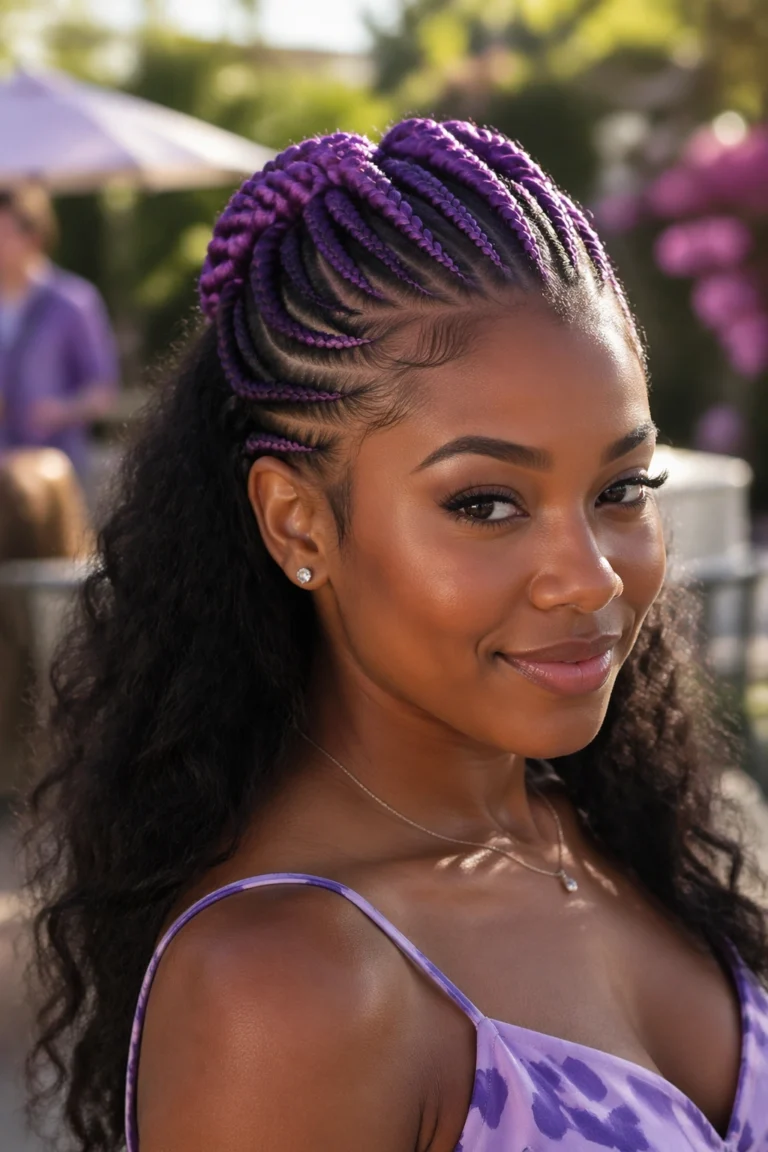 25 Cornrow Styles in Purple