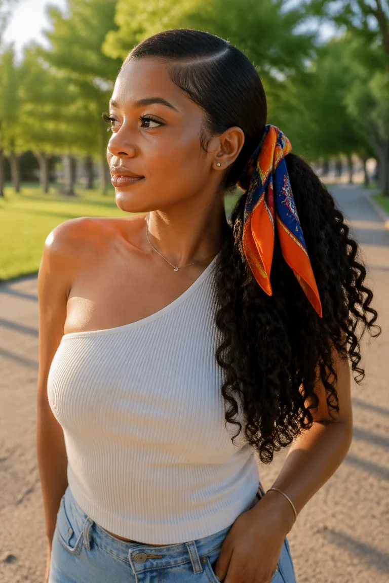 30 Sleek Side Part Ponytails for Curly Hair