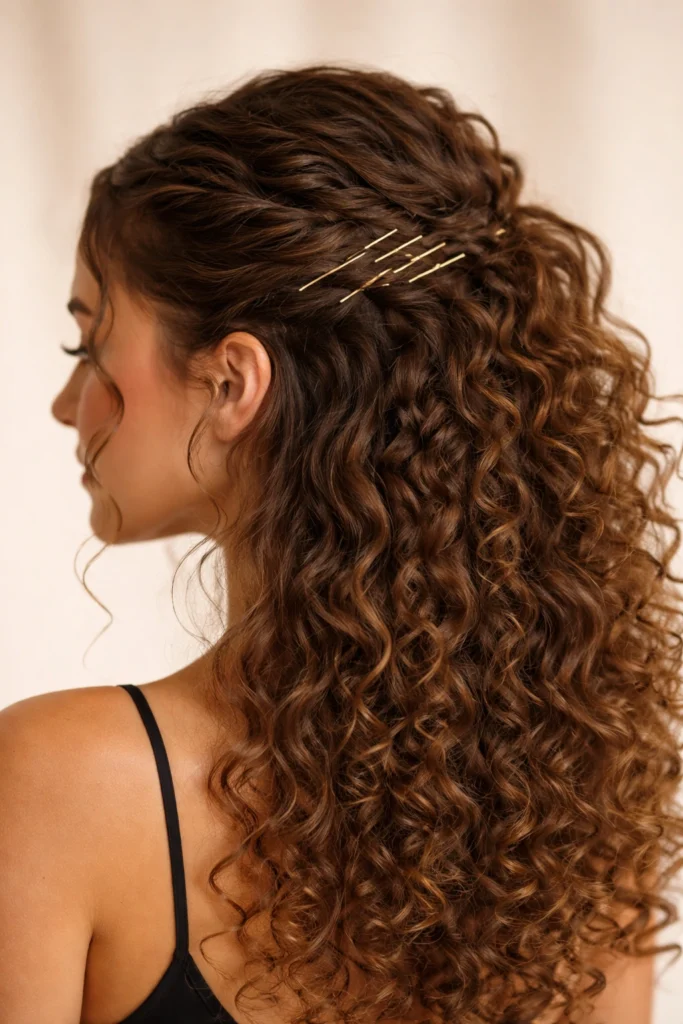 20 Half Up Half Down Looks for Homecoming Curly Hair