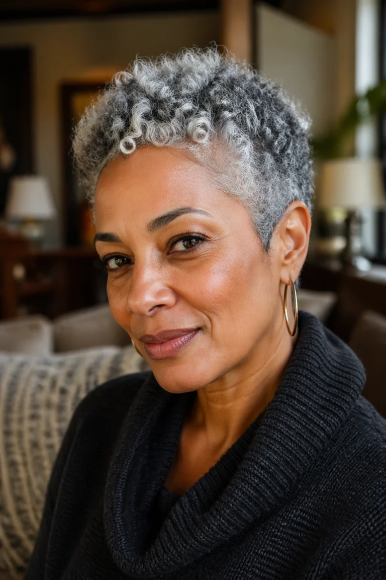 20 Short Grey Curly Hair Styles for Women
