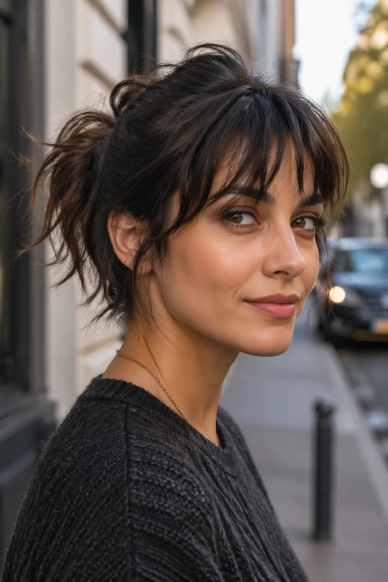 30 Messy Ponytails With Bangs