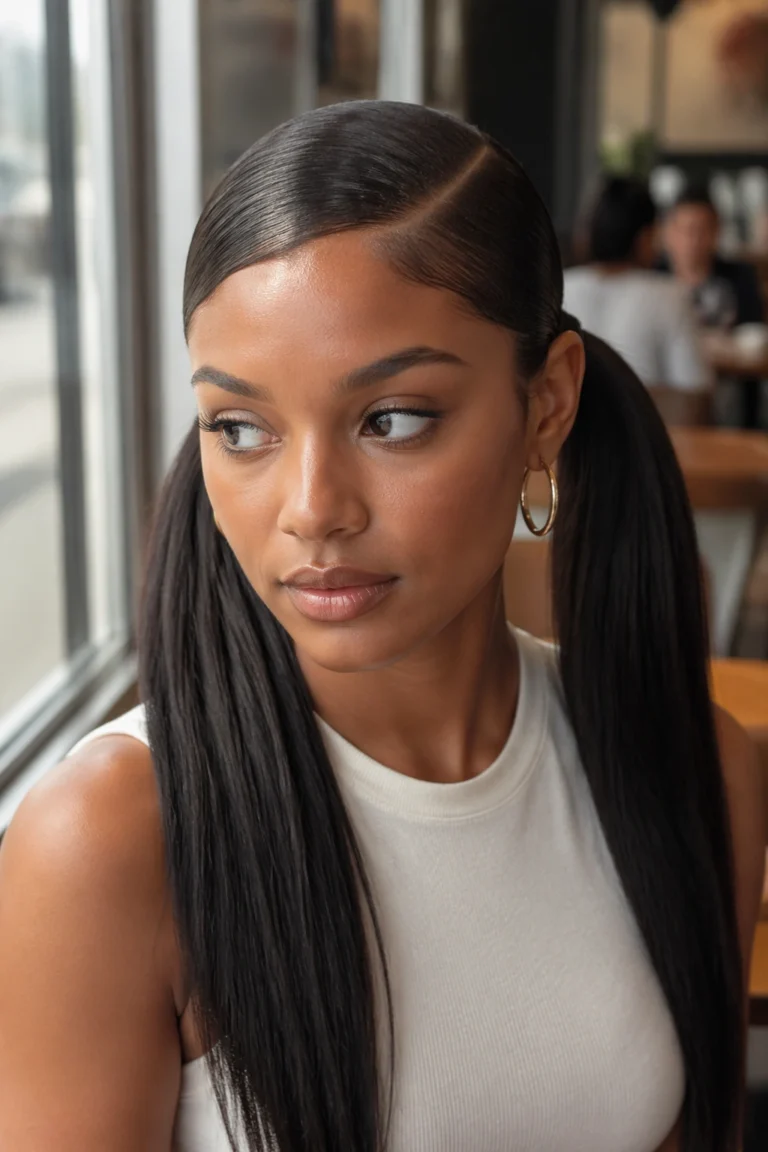 25 Sleek Double Ponytails for a Polished Look