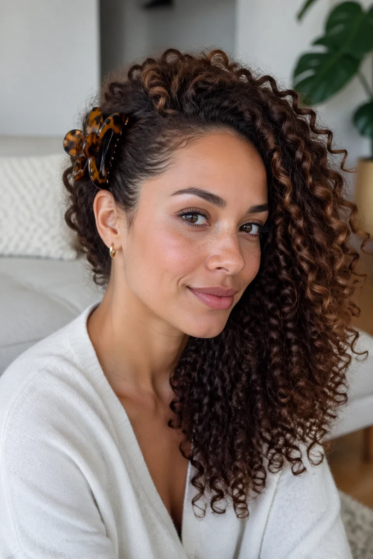 12 Butterfly Clip Styles for Curly Hair