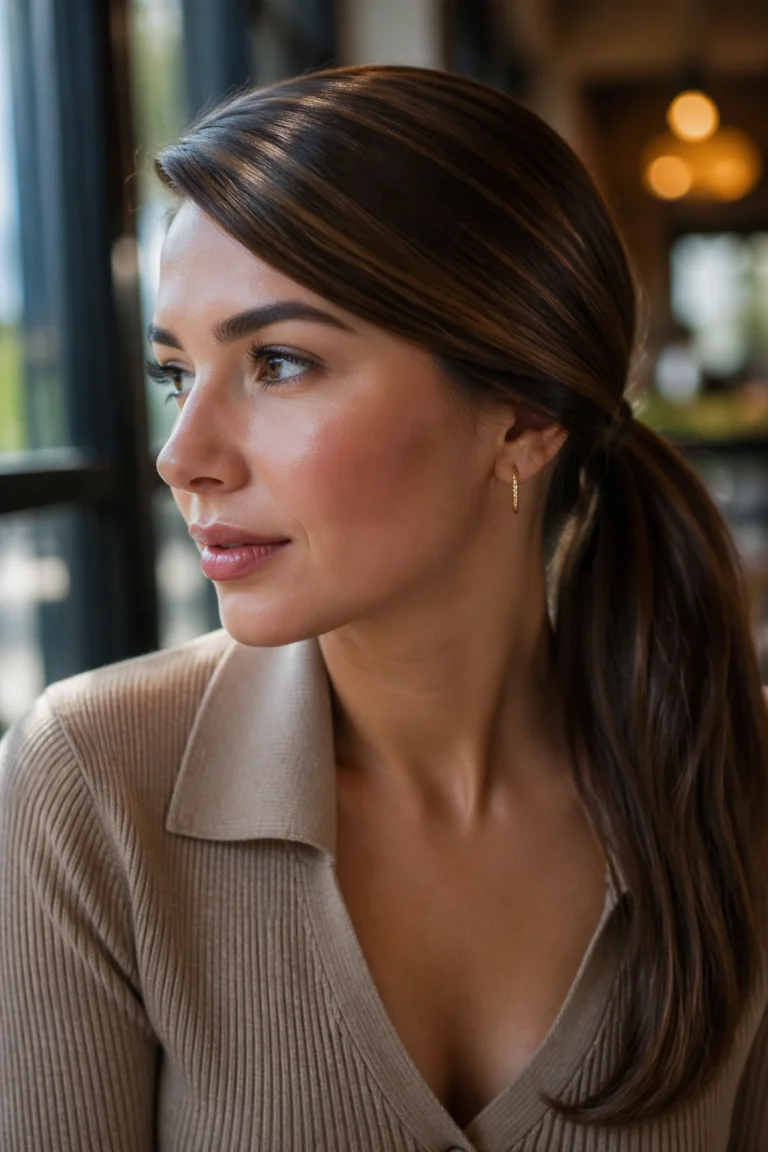 21 Brown Sleek Ponytails That Stay Smooth All Day