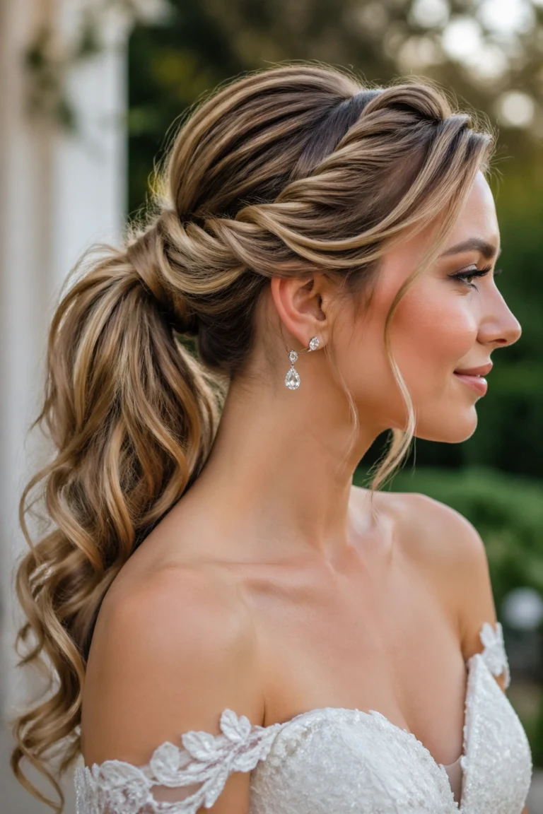 33 Wedding Updo Ponytails for Long Hair