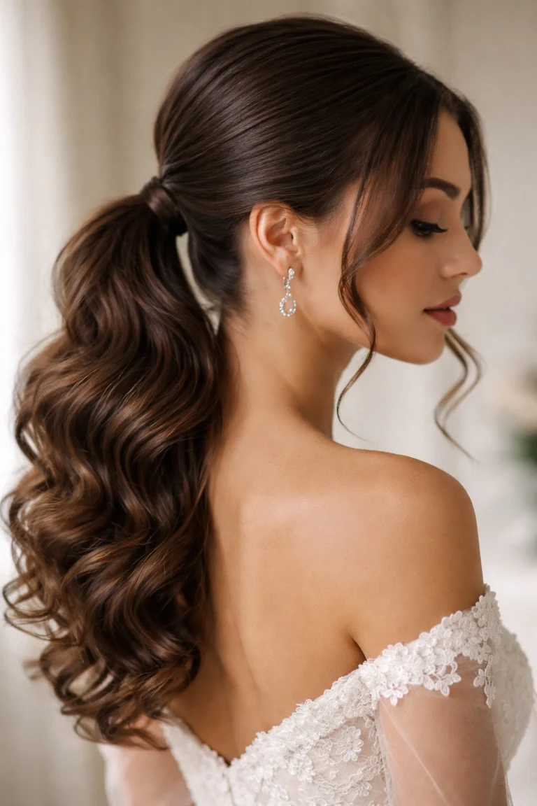 30 Wedding Ponytails for Curly Hair