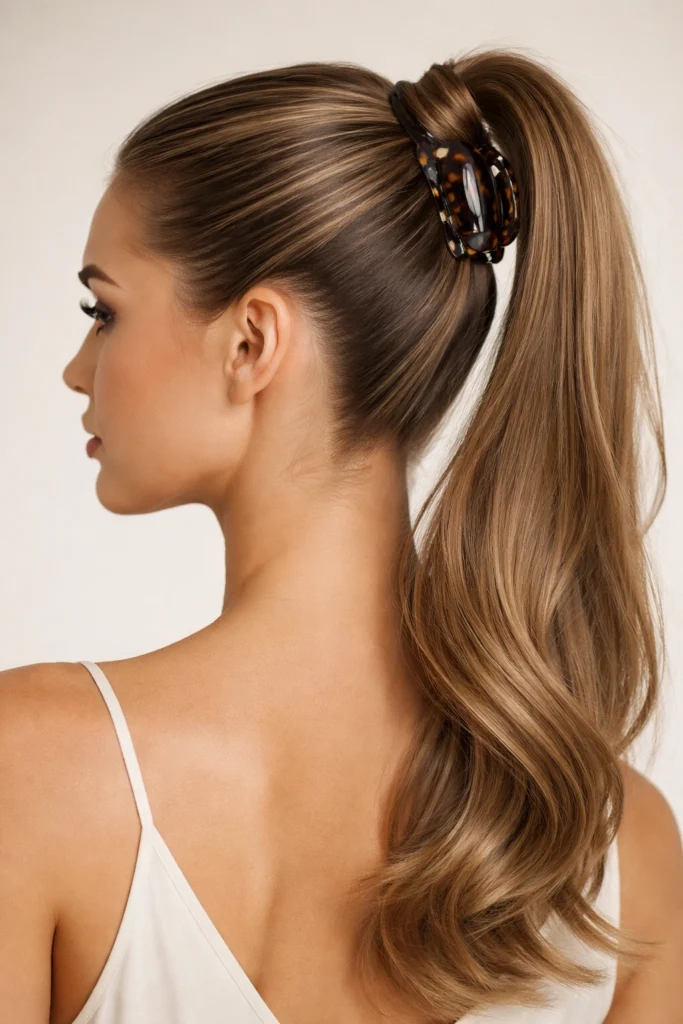 30 High Claw Clip Ponytails That Stay Up All Day