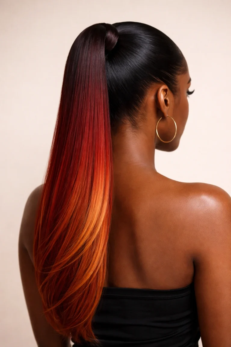 23 Red Sleek Ponytails for Black Women