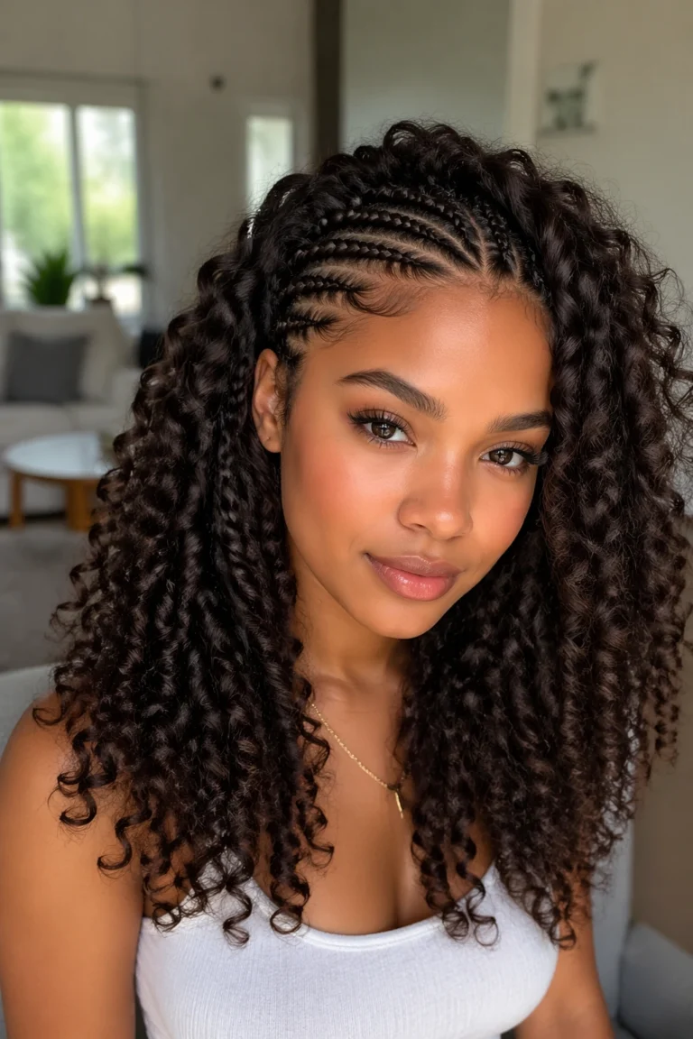 22 Goddess Cornrows With Curls