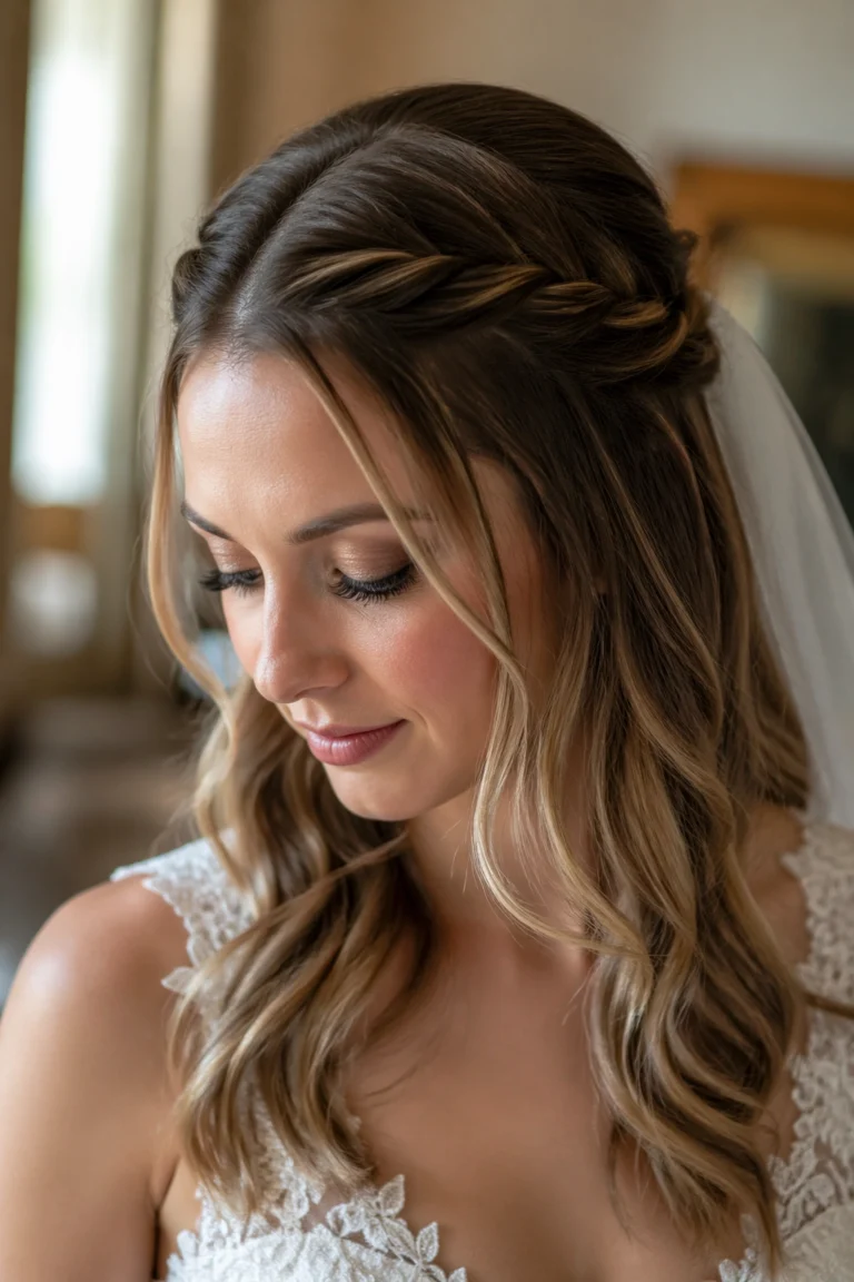 28 Elegant Half Up Half Down Looks for Wedding