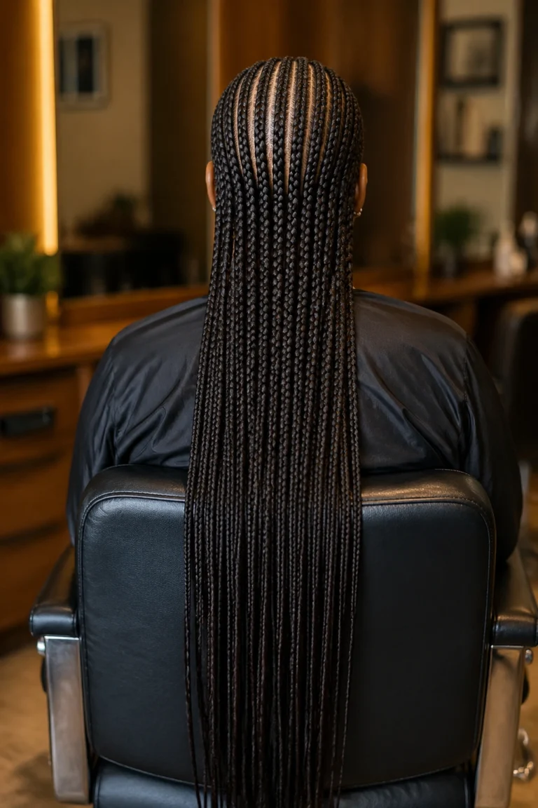 22 Straight Back Cornrows With Extensions