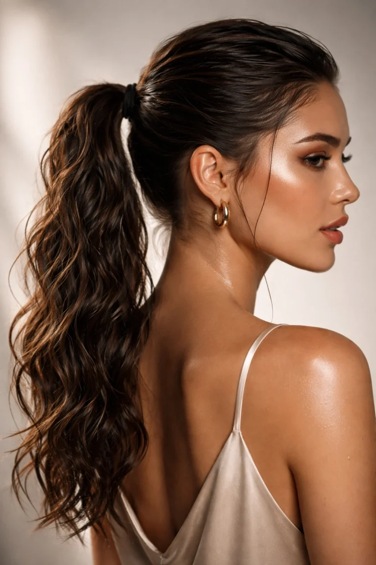 30 Sleek Ponytails for Wavy Hair