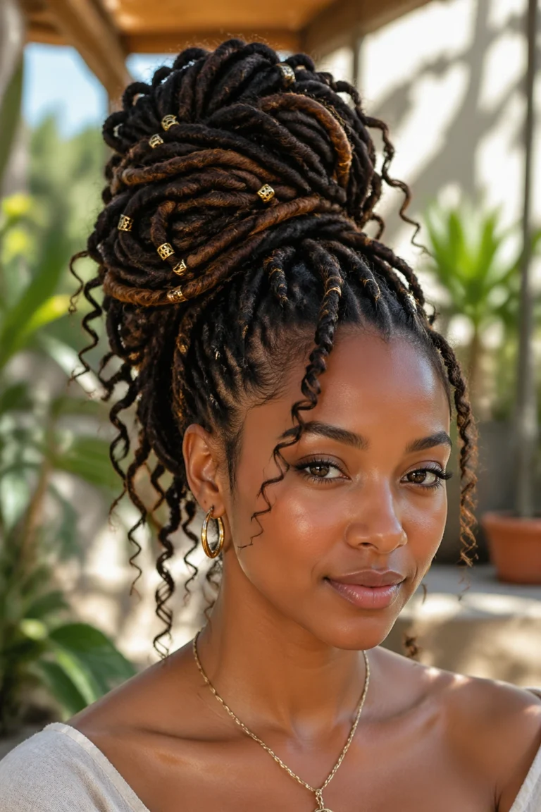 24 Natural Locs With Boho Curls